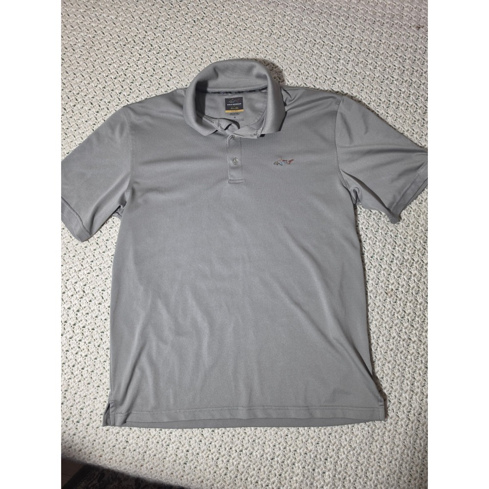 Greg Norman Tasso Elba Polo Mens Medium Gray  Play Dry Five Iron Shark